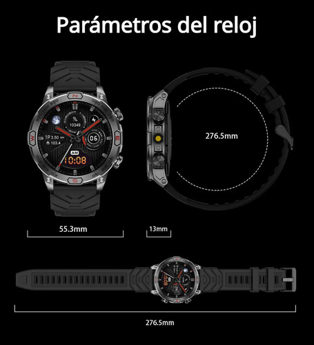 2025 Linterna Reloj Inteligente Para Hombre Bluetooth Llamada Asistente De Voz Brújula Smart Watch Amoled 1.43