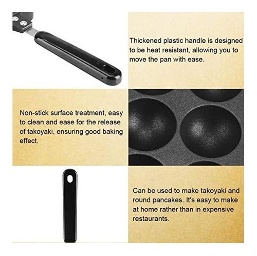 Horne Grill Takoyaki: 12 Cavidades En Aluminio Antiadherente