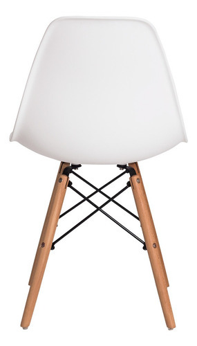 Kit 4 Cadeiras Charles Eiffel Wood Sala Cozinha Varanda Waw Design - Branca
