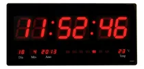Comprar Relógio Parede Led Digital Grande 46cm Termômetro Data Cor do fundo Vermelho