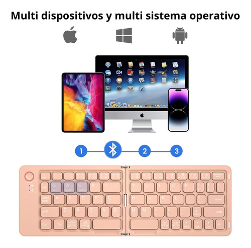Mini Teclado Bluetooth Plegable Recargable Android Ios Pc