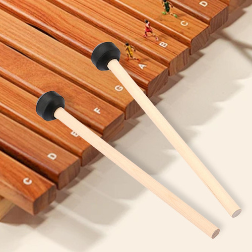 2 Piezas De Baquetas De Percusión Con Mango De Cabeza Plana