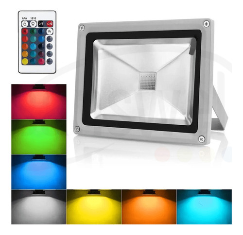 Reflector Led Exterior Rgb - 60 Watts - C/control Remoto