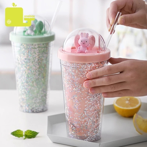 Imagen 4 de 5 de Vaso Termo De Acrilico Conejo Kawaii