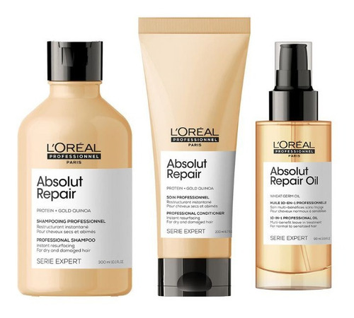 Pack Loreal Pro Absolut Repair Shampoo + Aco + Serum