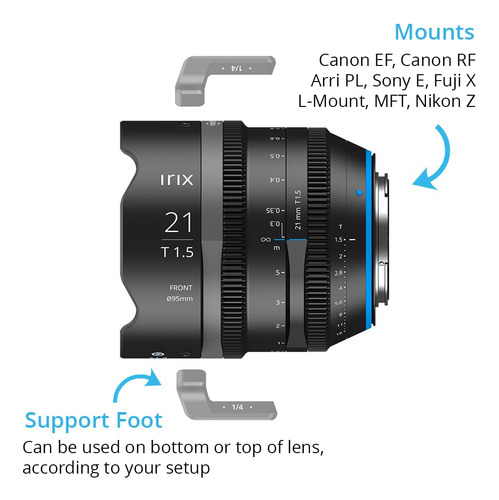 Lente Cine Irix Cine 21mm T1.5 De Grande Angular Para Câmera