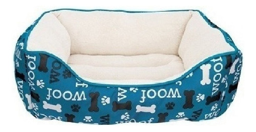  Cama Mascotas Dreamwell Perros/gato Rectangular Woof Azul  