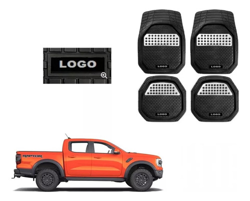 Tapetes 4pz Bandeja 3d Logo Ford Ranger Raptor 2024 - 2027