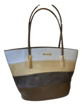Comprar Cartera Bolso Tote Bag De Cuero Elegancia Y Estilo Marrón Y Otros Colores Lisa Oro Combinada