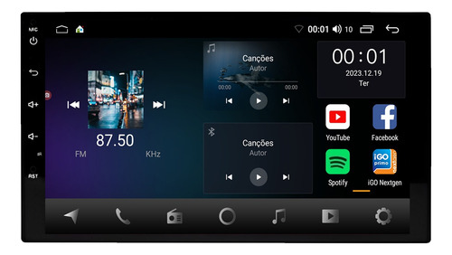 Kit Multimidia Punto Linea 13/17 Aikon Core Red 7p 2gb 64gb