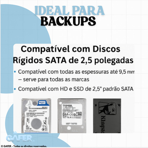 Cabo Case Externo Adaptador Usb 3.0 Hd E Ssd 2.5 Portátil