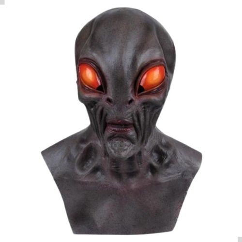 Máscara De Látex Alienígena Para Halloween E Carnaval Cor Preto Alien Et