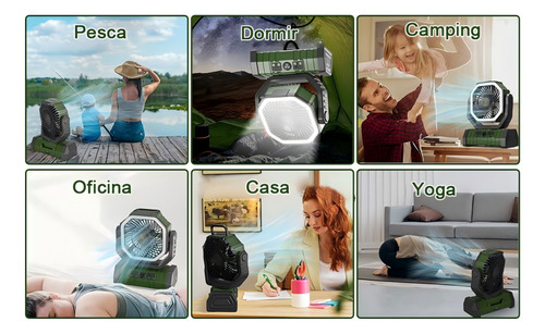 Ventilador De Escritorio Giratorio Usb Banna Escritorio Ventilador De Pared Giratorio De Recargable Oficina,viajes (verde)