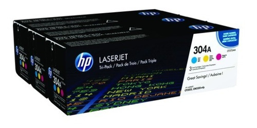 Pack 3 Cartuchos Toner Original Hp 304a Cc531a Cc532a Cc533a