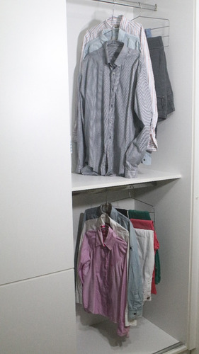 Cabide Cromado Triplo Para Camisas Polo Blusas Guarda Roupas