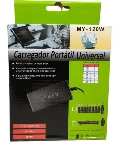 Cargador Portátil Universal 12v 24v 8 Cabeza Adaptable Carga