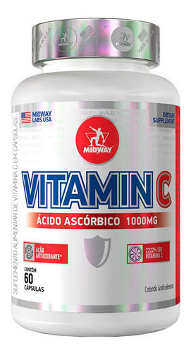 Vitamina C 1000mg 60 Caps Midway Labs + Com Nf-e