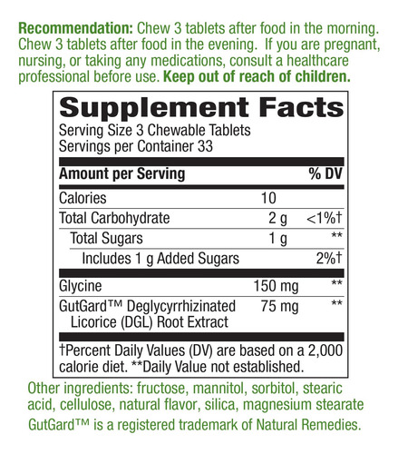 Tableta Masticable Nature's Way Dgl Digestive Support 100u