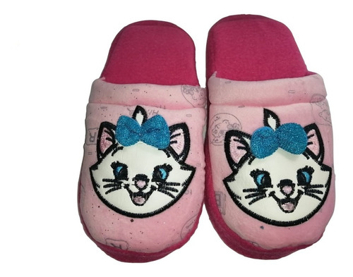 Pantuflas Bordadas De La Gata Marie Con Moños 