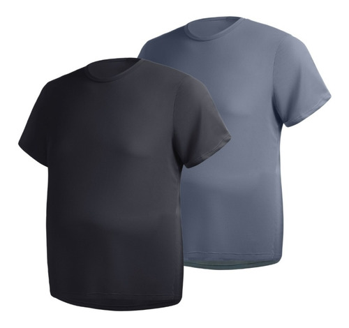 Kit 2 Camisetas Plus Size Dry Fit Poliéster Corrida Academia