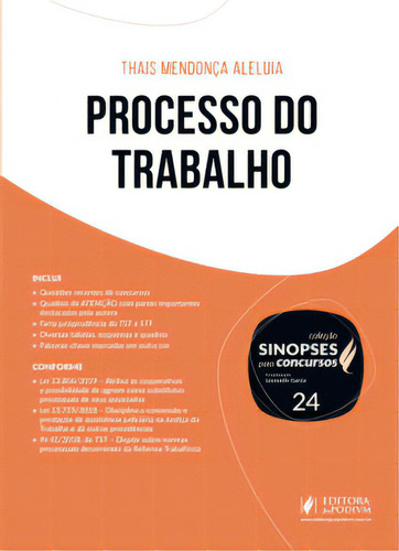 Processo Do Trabalho, De Aleluia Mendonça. Editora Juspodivm Em Português