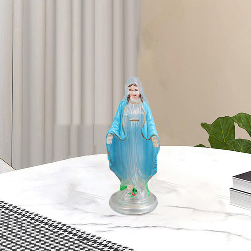 Madre Virgen María Estatuilla 10cm Abrigo Azul Claro