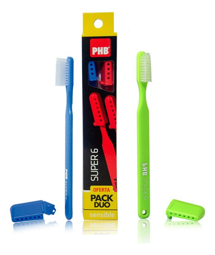Cepillo Dental Phb Super 6 Sensible 2 Unidades Vetis Pack Color Mixto