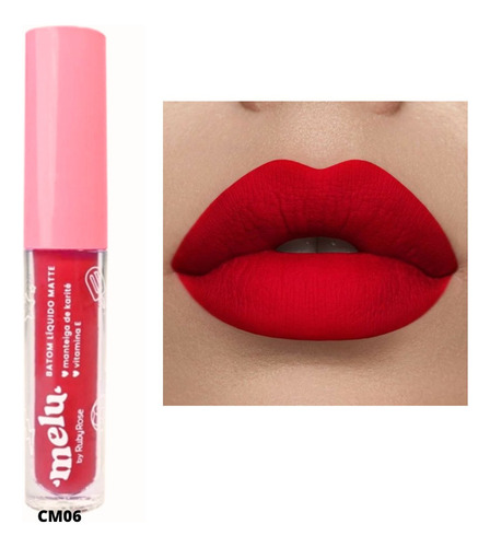 Batom Liquido Matte Melu By Ruby Rose Red Velvet Cm06 3,5ml Acabamento Fosco Cor RED VELVET - CM06