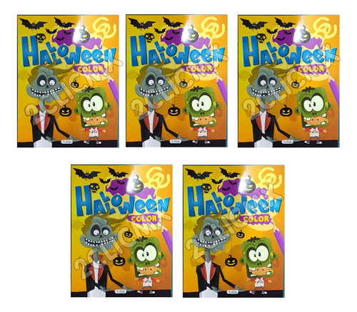 5 Libros Infantil Colorear Halloween Dia Muertos Naranja 