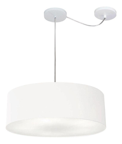 Lustre Pendente Cilíndrico Md-4222 45x15cm Branco Bivolt