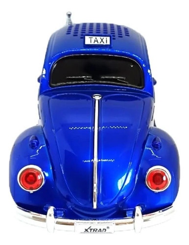 Caixa De Som Fusca Speaker Bluetooth Rádio Fm Usb Azul