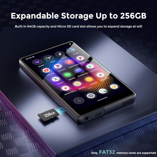 Reproductor Mp3-mp4 128gb Wifi Bluetooth 5 Android Negro