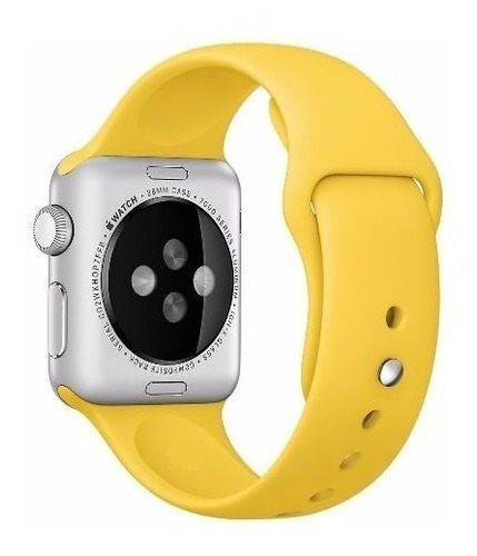 Pulseira De Silicone Sport Amarela P/ Apple Watch 42/44mm
