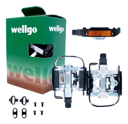 Pedal Clip Plataforma Wellgo C002 + Tacos Mtb 9/16