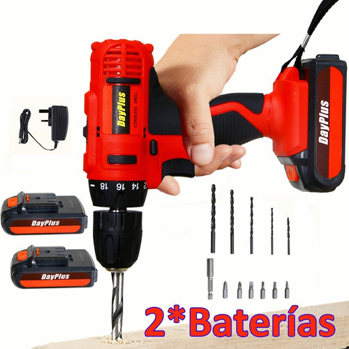 Imagen 1 de 7 de Taladro Atornillador Con Batería De Iones De Litio De 2x21v