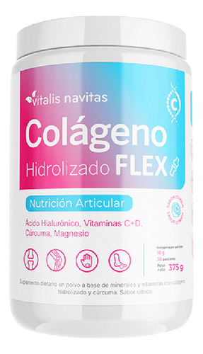 Suplemento en polvo Vitalis Navitas Suplementos Nutricionales Colágeno hidrolizado sabor cítrico