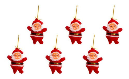 Enfeite P/ Árvore Natal Mini Bonecos Papai Noel Com 12un | Parcelamento sem  juros