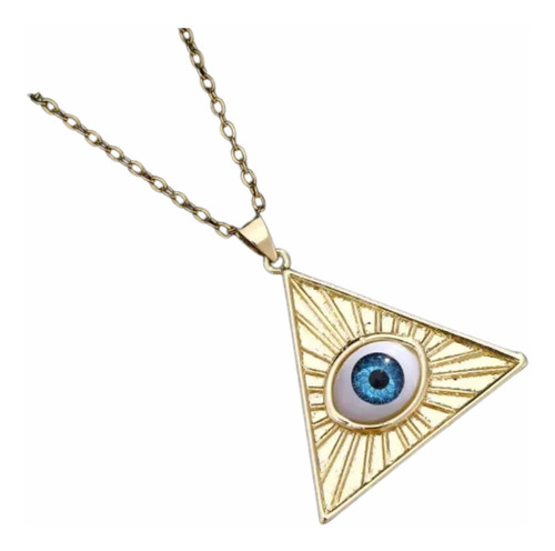 Collar Ojo Turco, Evil Eye, Pirámide. Colgante, Triángulo