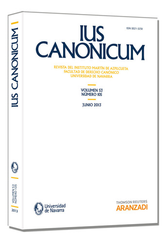 Libro Ius Canonicum (vol 53, Nâº 105) 2013