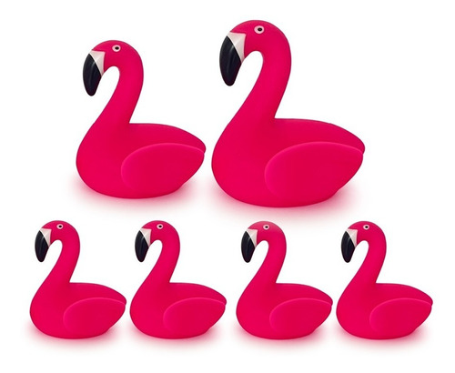 Bf Toys Set De 6 Flamingos De Vinil Chillones Para La Bañera
