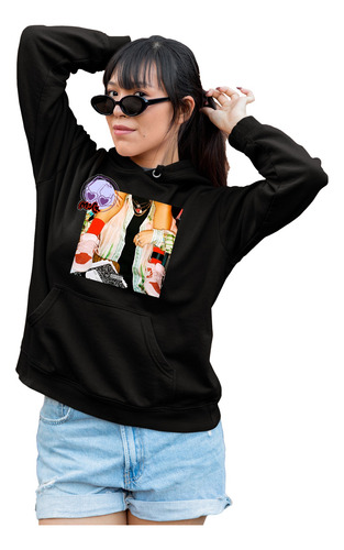 Sudadera Negra Con Bolsa Frontal Rap Mora Noche Loca