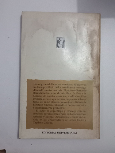 En Torno A Los Orígenes Del Hombre Americano - Berdichewsky (Usado)