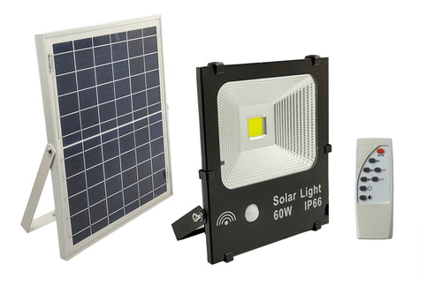 Foco Led 60 Watts Con Placa Solar Ip67 C/control