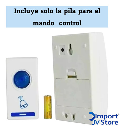 Timbre Inalámbrico Portátil 100 Metros Blanco Hogar Oficina