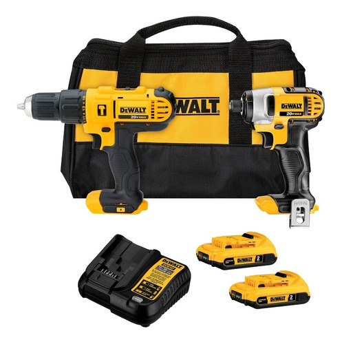 Taladro Percutor + Atornillador Impacto 20v Dck222d2 Dewalt