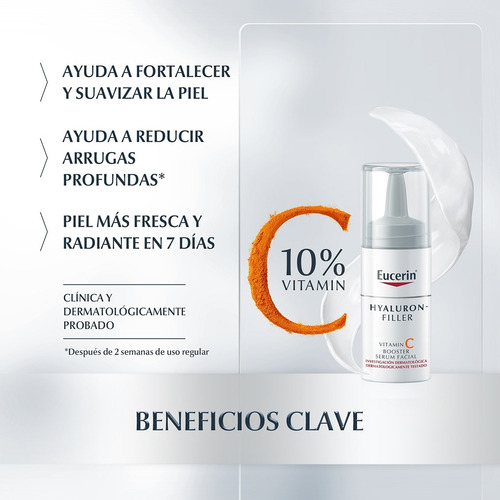 Imagen 2 de 7 de Eucerin Sérum Vitamin C Y Ácido Hialurónico ,hyaluron Fille