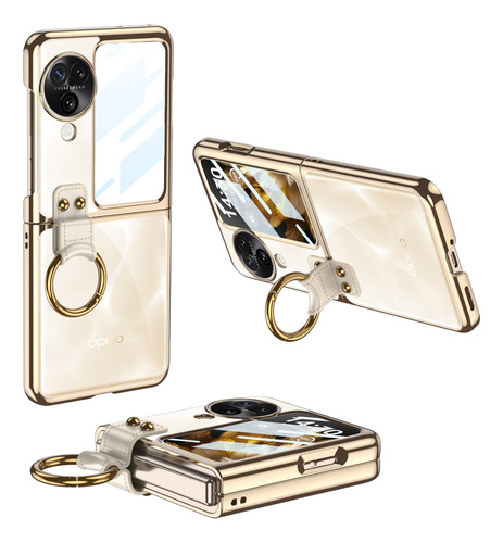 Funda Con Mica, Correa Y Anillo Para Oppo Find N3 Flip