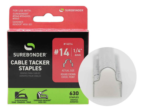 Grapas De Corona Redonda #14 Cable Tacker - 1/4 - 630 ...