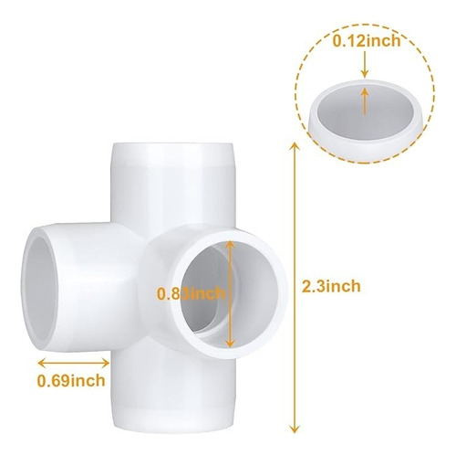 Codos 4 Salidas Pvc 1/2 Sch40