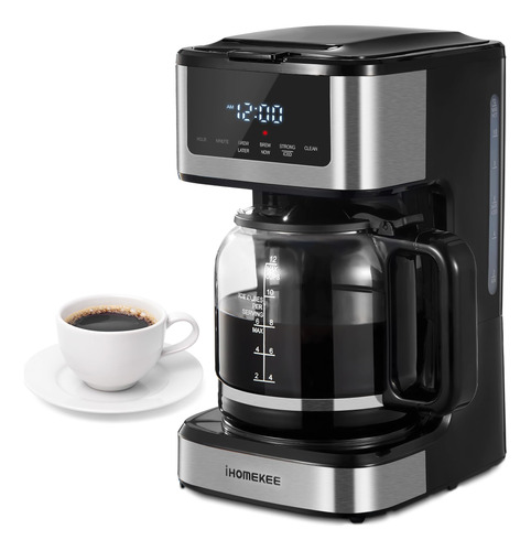 Ihomekee Cafetera Programable, Cafetera De Goteo De 12 Tazas